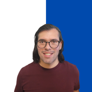 white and blue Simple Professional LinkedIn Profile Picture